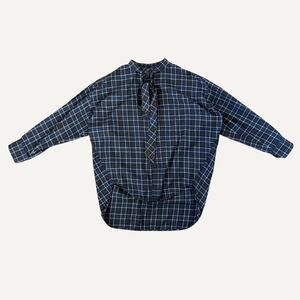 Size 34 - Balenciaga Women's 2018 Logo Flannel Blouse Shirt